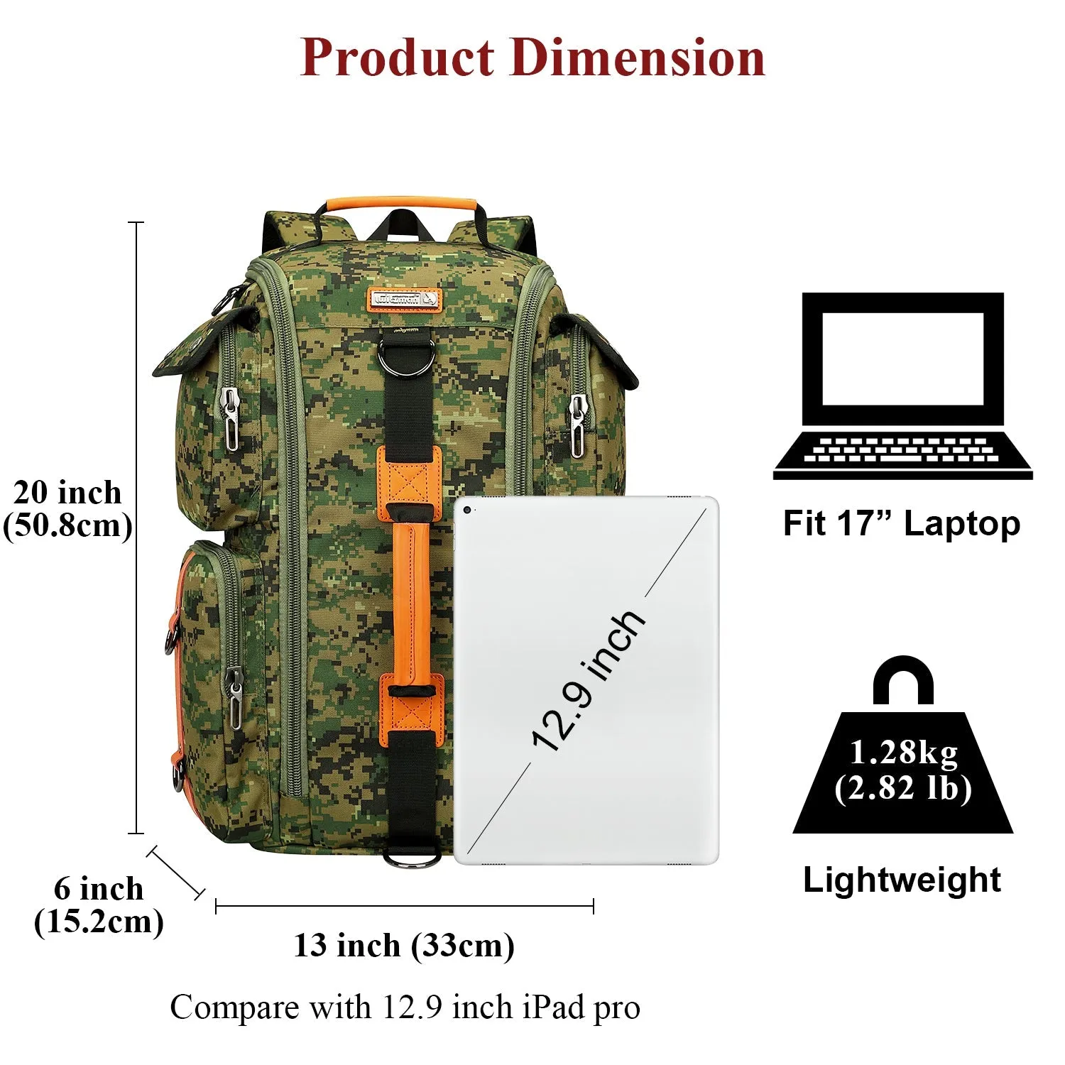 Water resistant Travel Camo Backpack