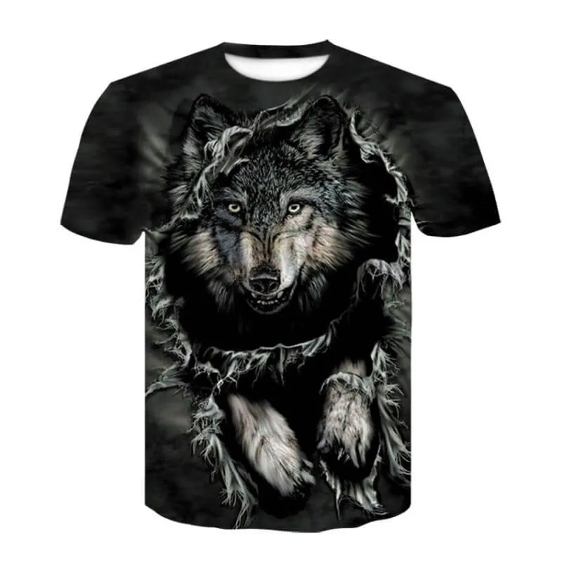 Wild Wolf Polyester Skull T-shirt