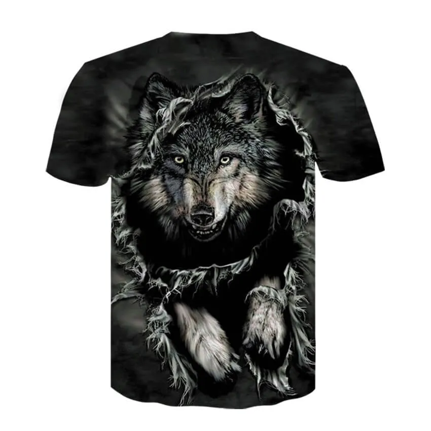 Wild Wolf Polyester Skull T-shirt