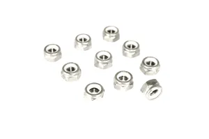 ZSPEC M3-0.5 Nylon Lock Nuts, Stainless SUS304, 10-Pack