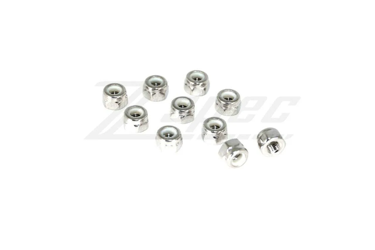 ZSPEC M3-0.5 Nylon Lock Nuts, Stainless SUS304, 10-Pack