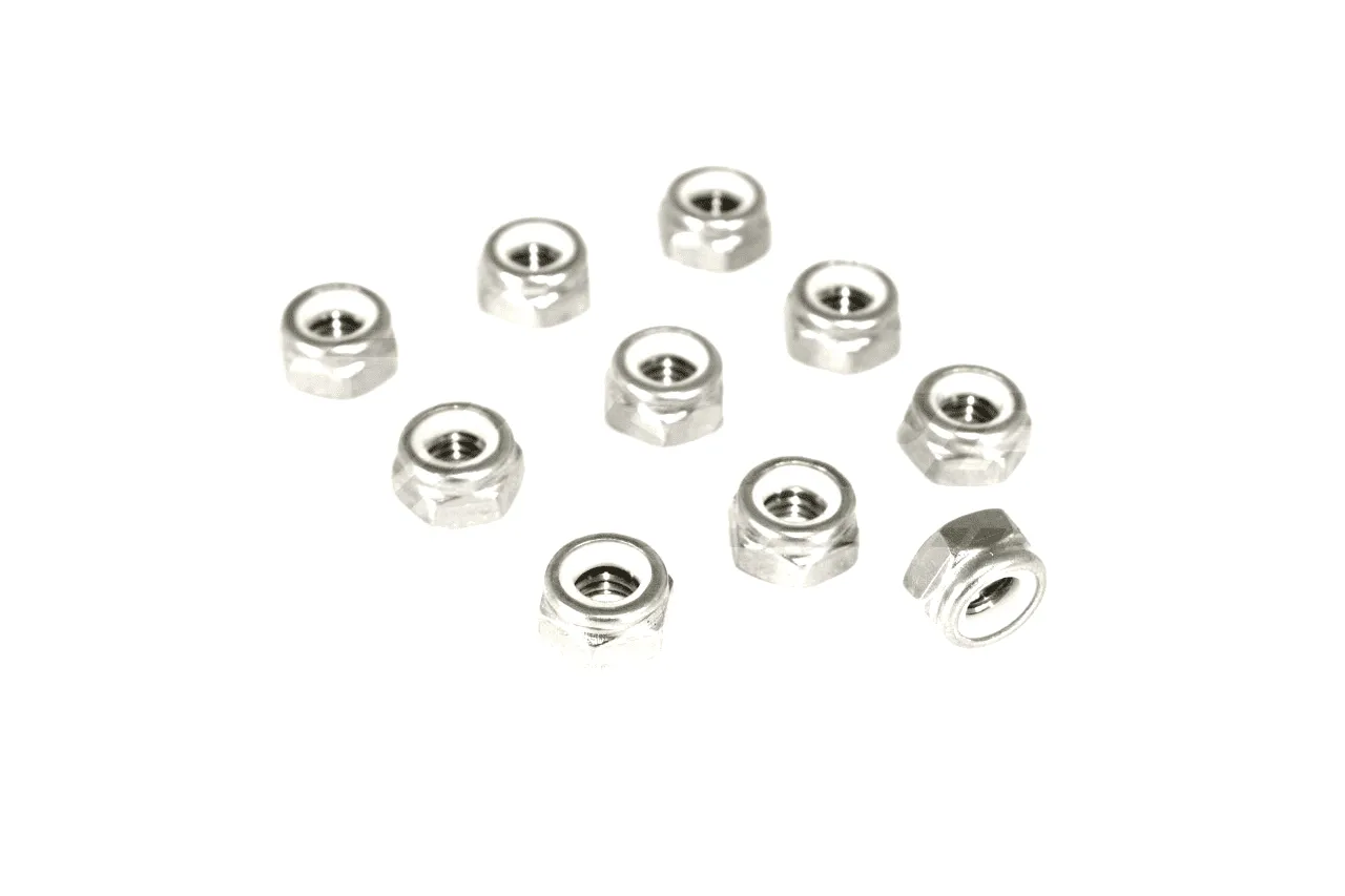 ZSPEC M3-0.5 Nylon Lock Nuts, Stainless SUS304, 10-Pack